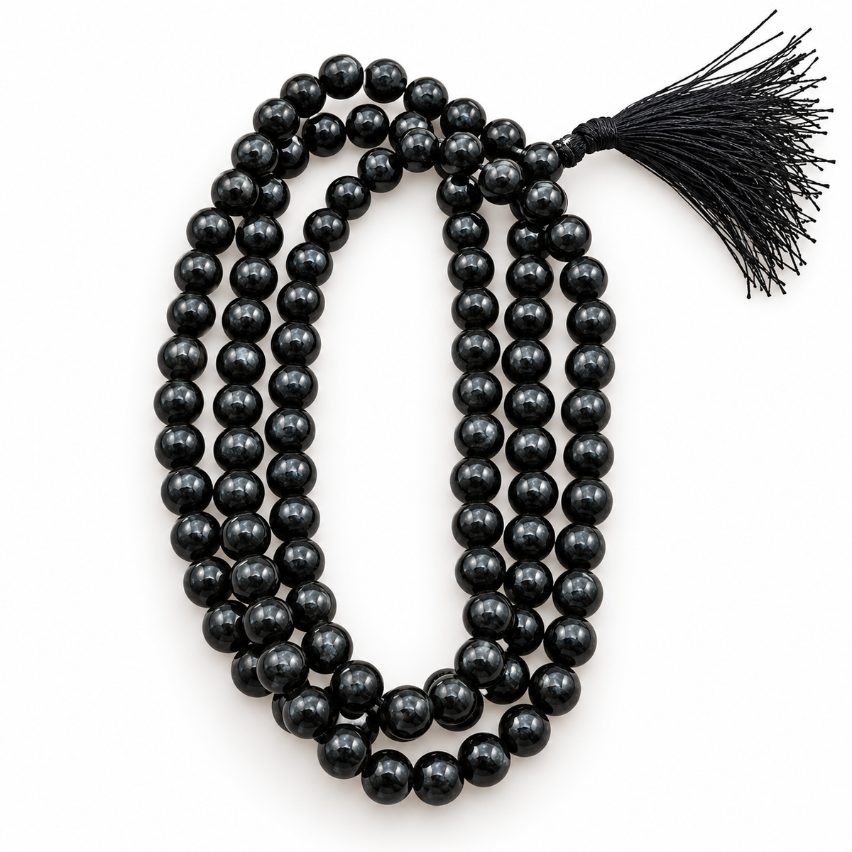Black Tourmaline Beaded Necklace 6mm & 8mm | Natural Black Gemstone Mala | Protection & Grounding Jewelry | Meditation Necklace | Black Crystal Jewelry