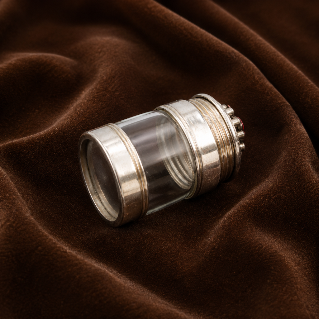 Pure Silver Designer Kumkum Dibbi with Stones | Elegant Puja & Bridal Container | Silver Trinket Box