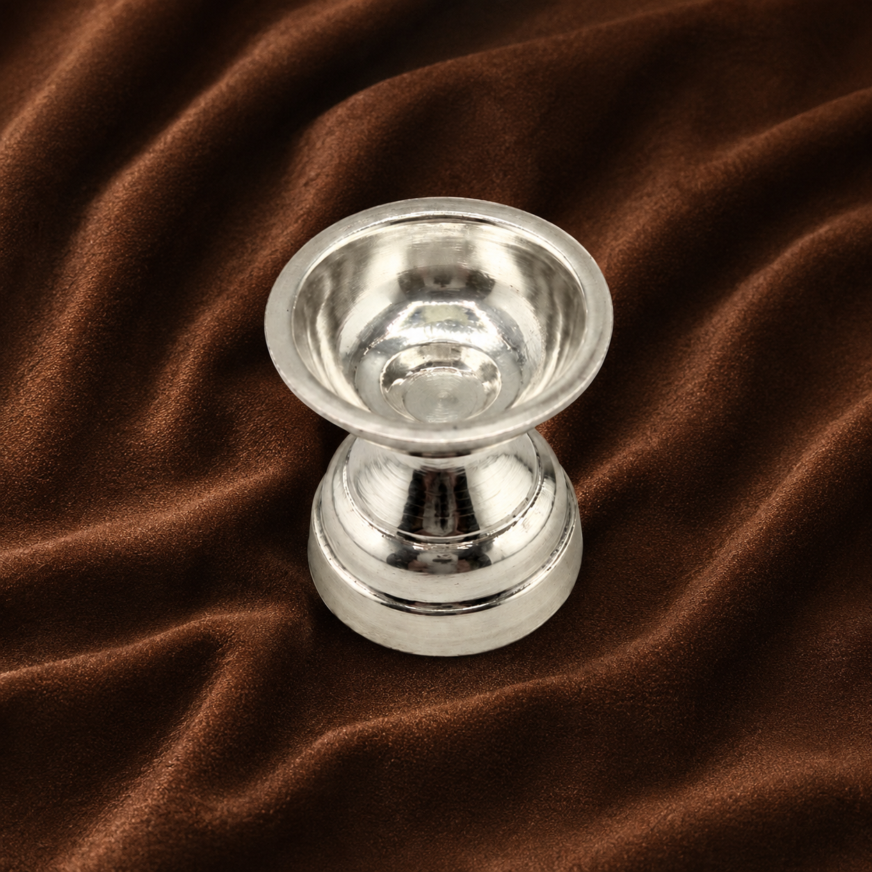 Pure Silver Traditional Pedestal Diya | 999 Fine Silver
