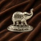 Sterling Silver Elephant Idol | Symbol of Wisdom, Prosperity & Good Fortune