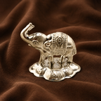 Sterling Silver Elephant Idol | Symbol of Wisdom, Prosperity & Good Fortune
