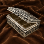 Silver Rectangular Storage Box | Pure Silver Decorative Puja Dabba Container