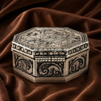Handcrafted 8-Sided Silver Dabba – Traditional Hindu Puja & Keepsake Box