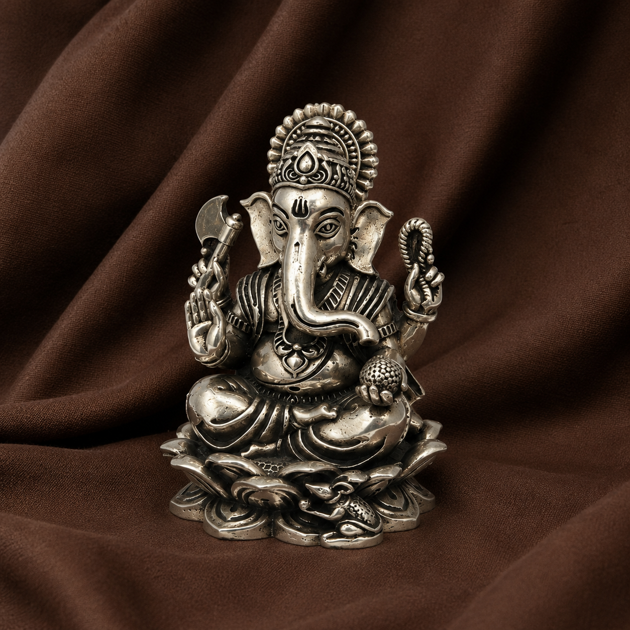 Pure Silver Ganesha Idol | 999 Silver Ganapati Idol | Silver Ganesha Murti