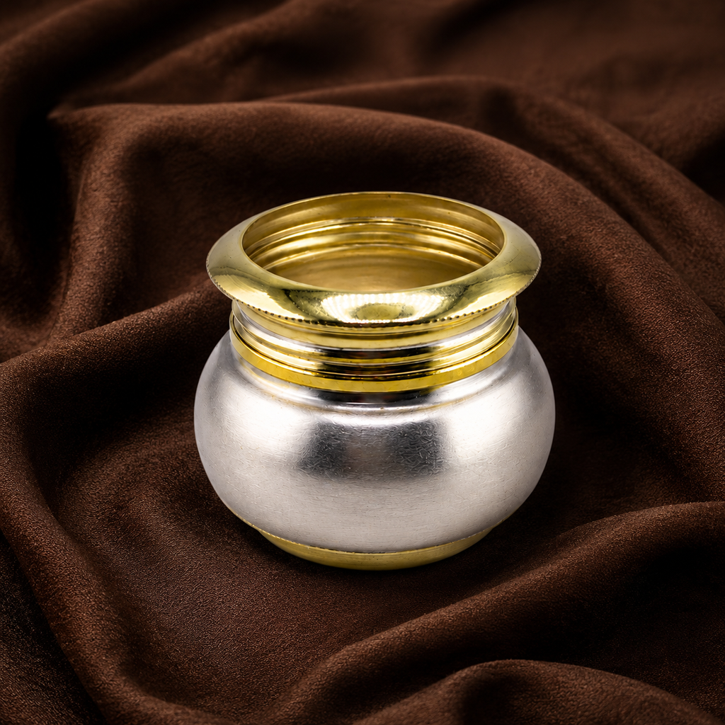 Pure Silver Kalash Sindoor Dibbi | Traditional Kumkum Box for Puja & Bridal Rituals