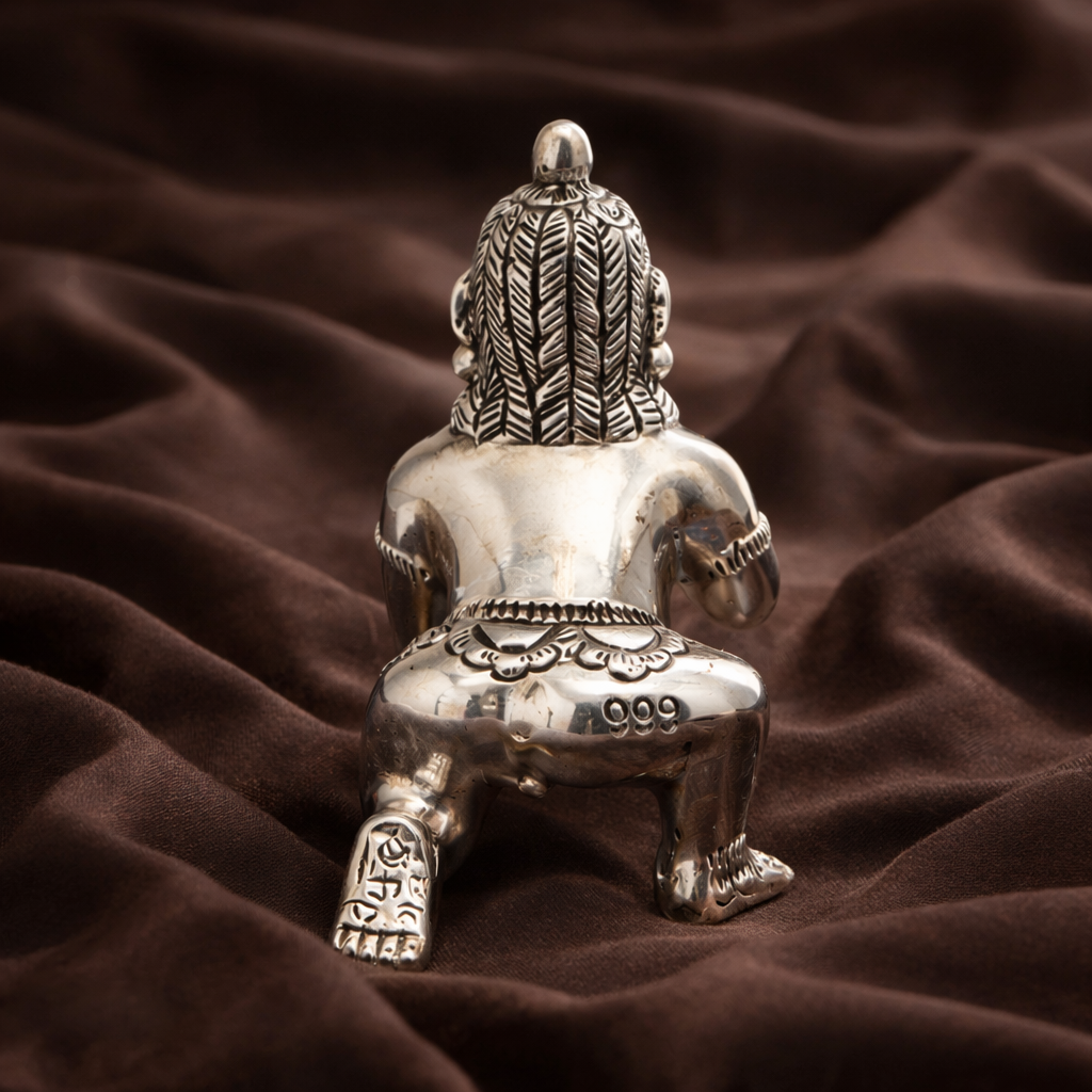 Pure Silver Laddu Gopal Idol | 999 Silver Baby Krishna Murti | Silver Krishna Gopal Idol