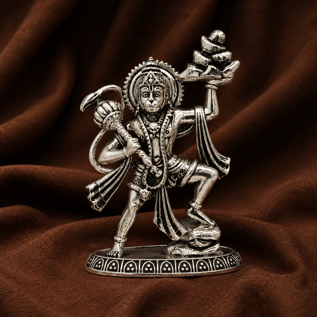 Pure Silver Hanuman Idol | 999 Silver Hanuman Murti