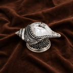 Pure Silver Shankh Diya | Sacred Conch Shaped Oil Lamp for Puja & Home Temple