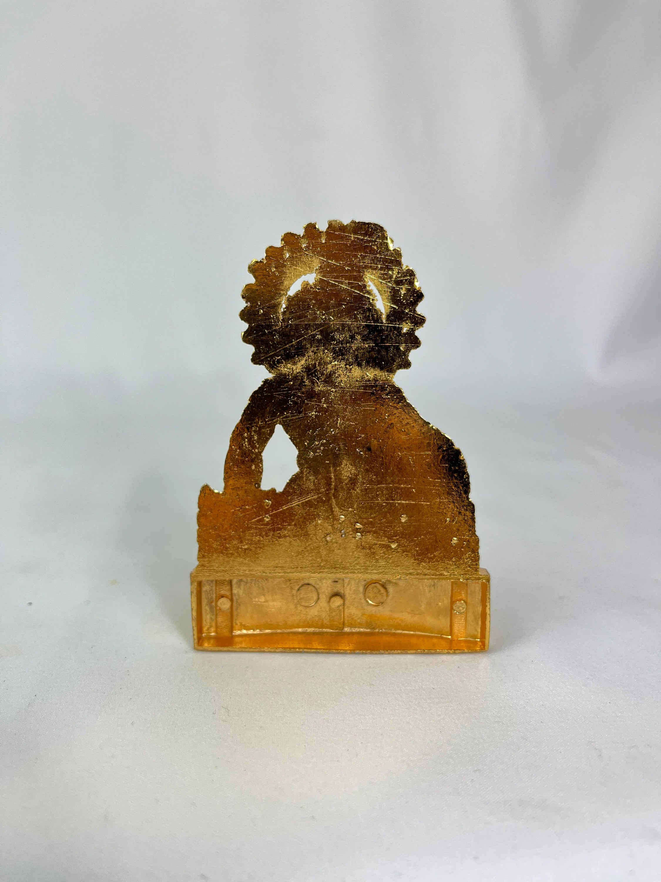 Gold Plated Baby Krishna Murti Idol for Pooja, Car Dashboard, Home, Office Décor, Gifting Decorative Showpiece, Temple Gift (Zinc, Golden)