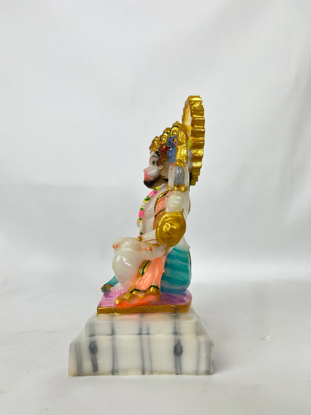 Lord Panchmukhi Hanumanji 6.5" | Marble Dust Multicolour God Idol for Home Decor, Pooja Room, Temple, Vastu, Statue, Gifting