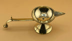 Brass Arti Diya with Handle | Brass Aarti Oil Lamp