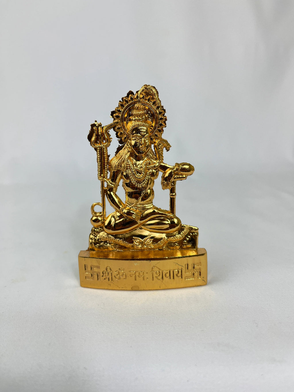 Lord Shiva Gold Plated Statue - Idol for Pooja, Car Dashboard, Home, Office Décor, Gifting Decorative Showpiece