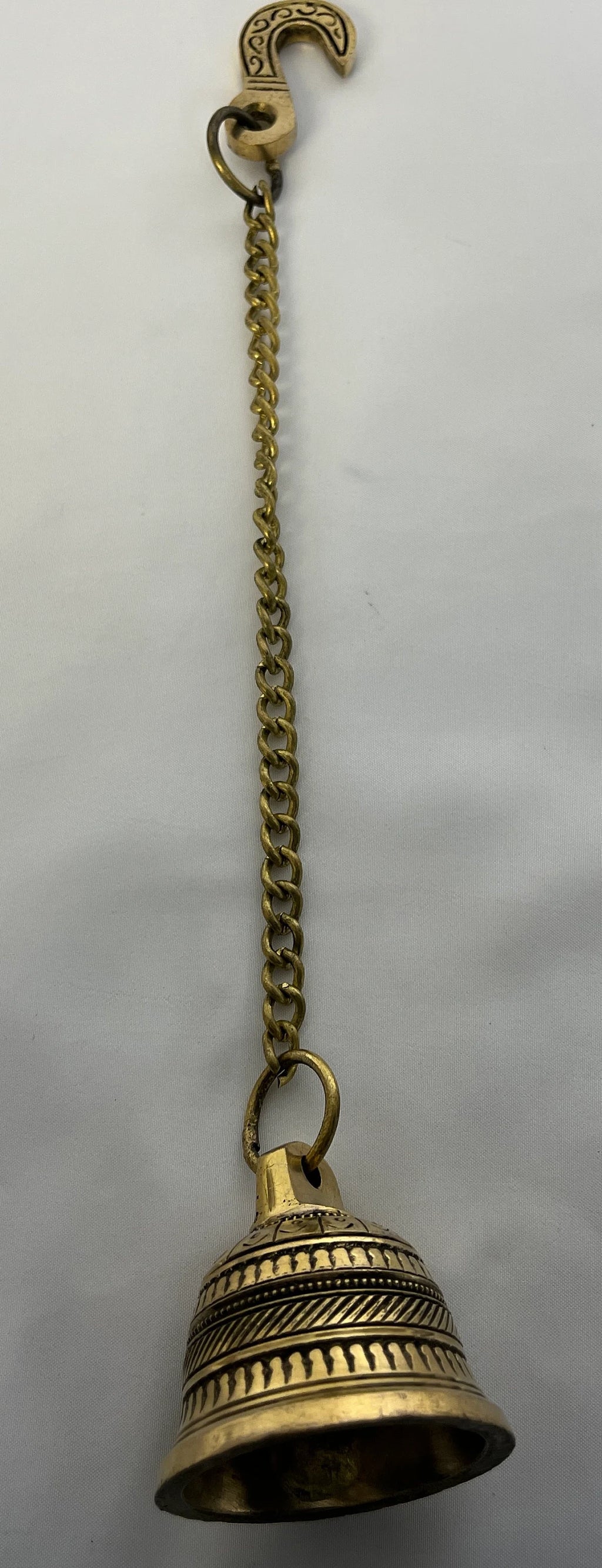 Brass Hanging Bell with Chain | Brass Temple Bell | Indian Chain Bell | Brass Hanging Ghanti | Indian Temple Decor