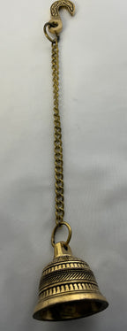 Brass Hanging Bell with Chain | Brass Temple Bell | Indian Chain Bell | Brass Hanging Ghanti | Indian Temple Decor