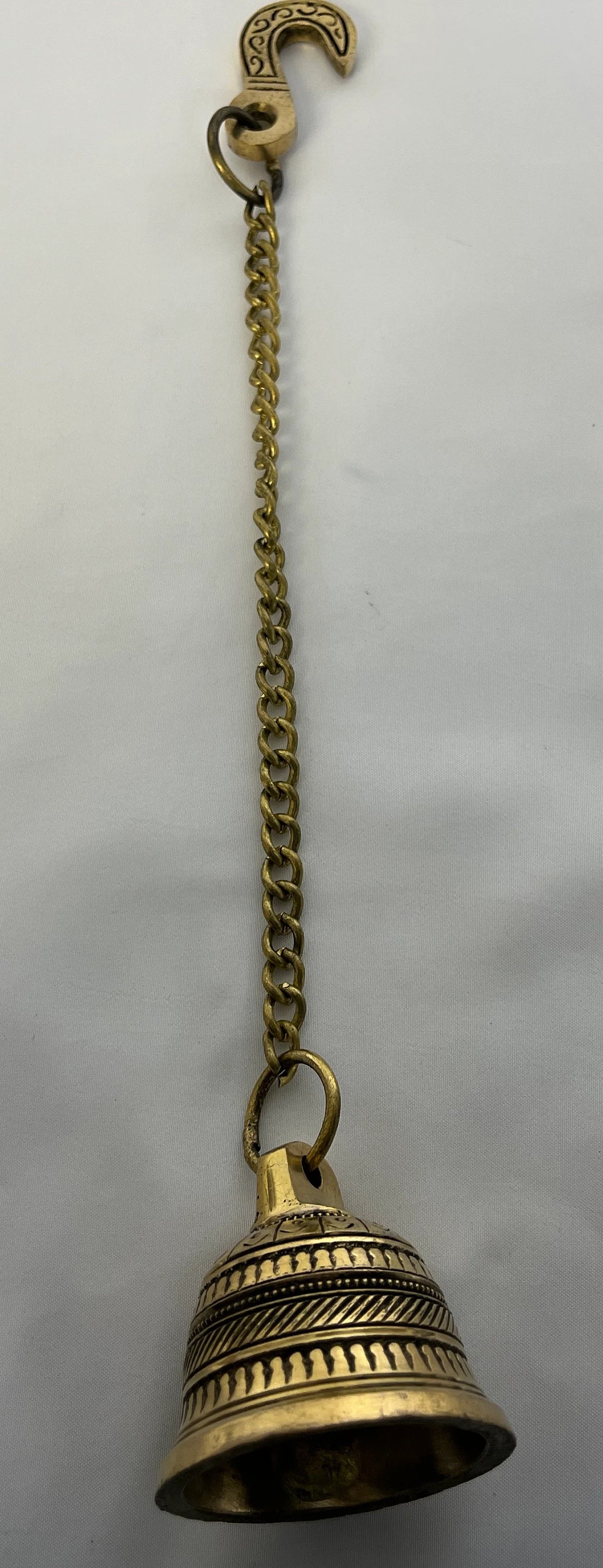Brass Hanging Bell with Chain | Brass Temple Bell | Indian Chain Bell | Brass Hanging Ghanti | Indian Temple Decor