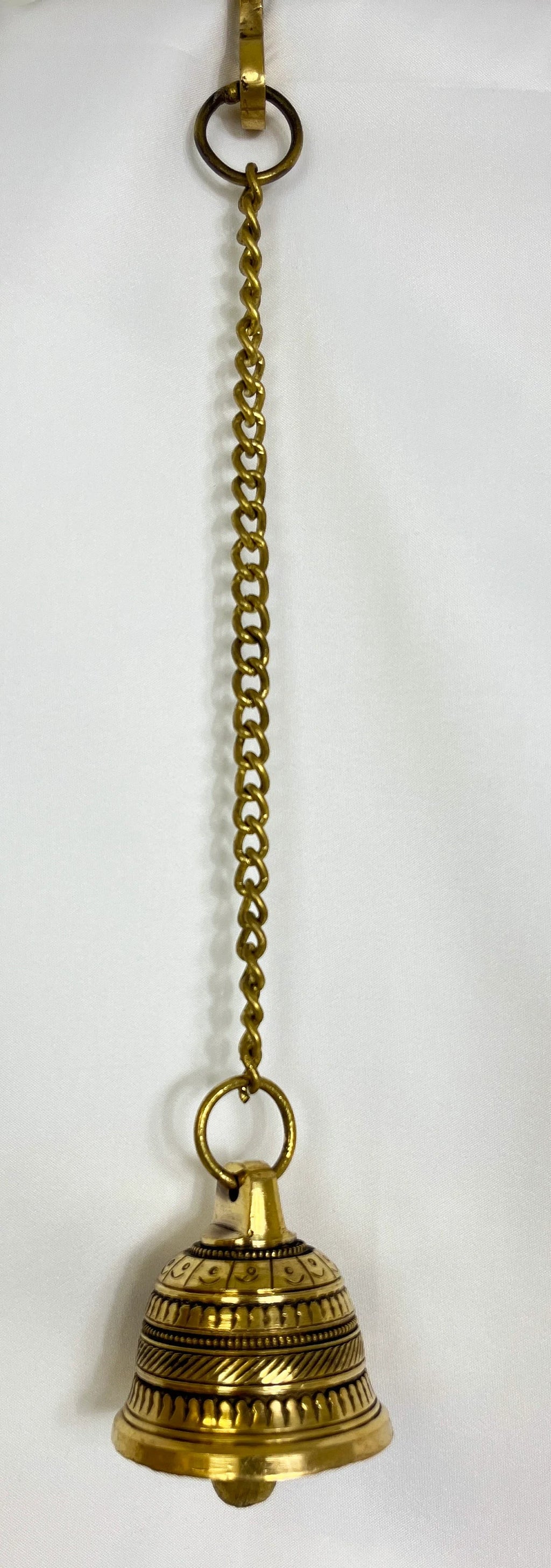 Brass Hanging Bell with Chain | Brass Temple Bell | Indian Chain Bell | Brass Hanging Ghanti | Indian Temple Decor