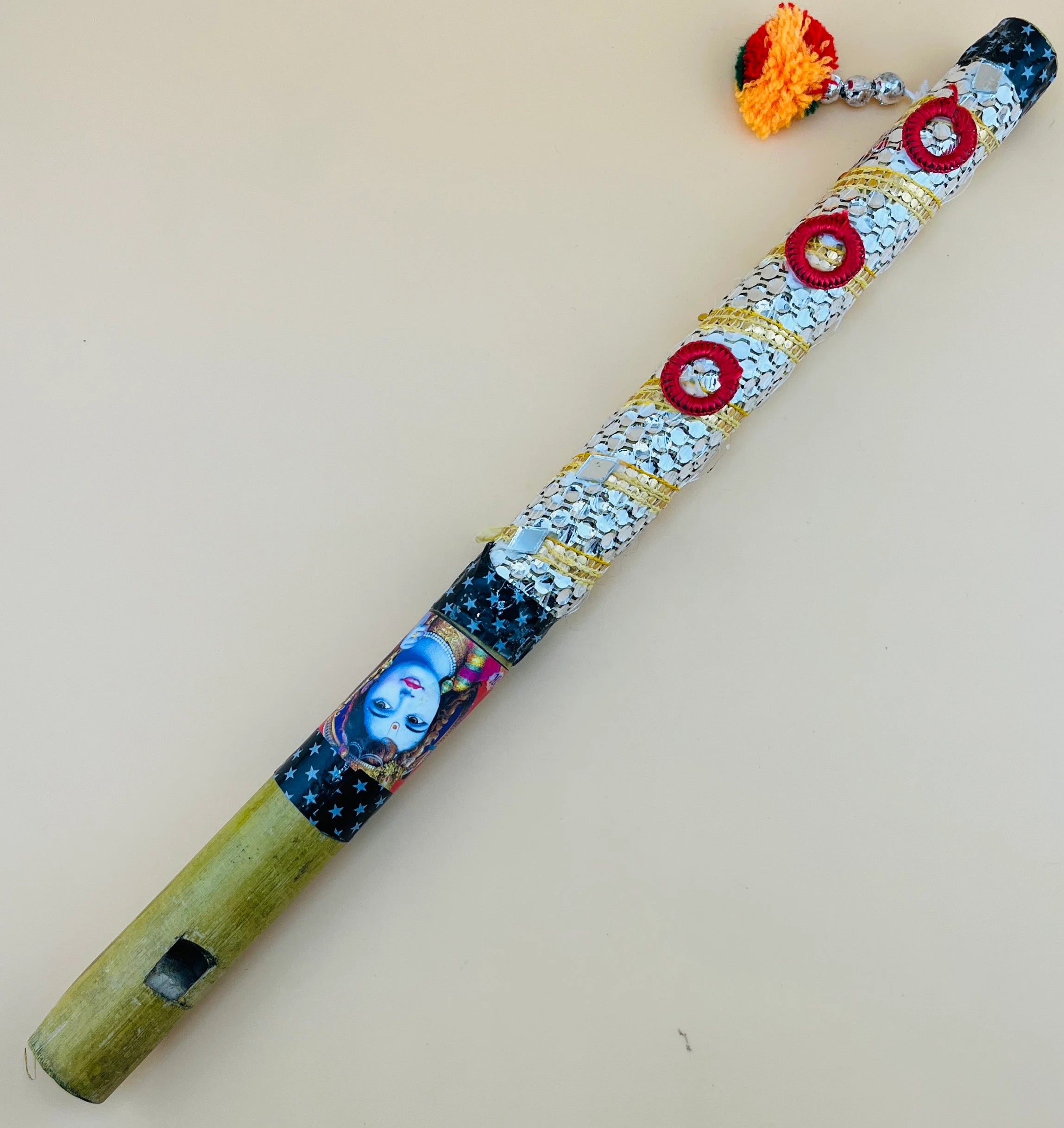 Bamboo Flute | Janmastami Kanhaji Basuri | Bamboo Flute Decorative Handmade Piccolo Bamboo Birthday Gifts, Janmastami Kanhaji Basuri