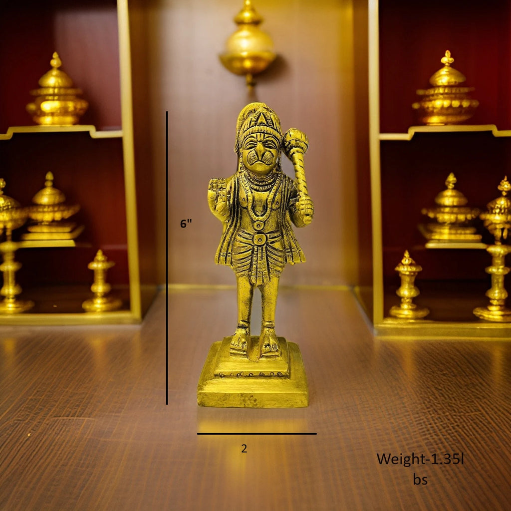 Standing Brass Hanuman blessing for home and office decor