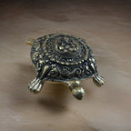 Brass Tortoise with Ganesha Engraved | Medium Size Kachua with Ganapati | Good Luck Tortoise | Vastu Feng Shui Decor