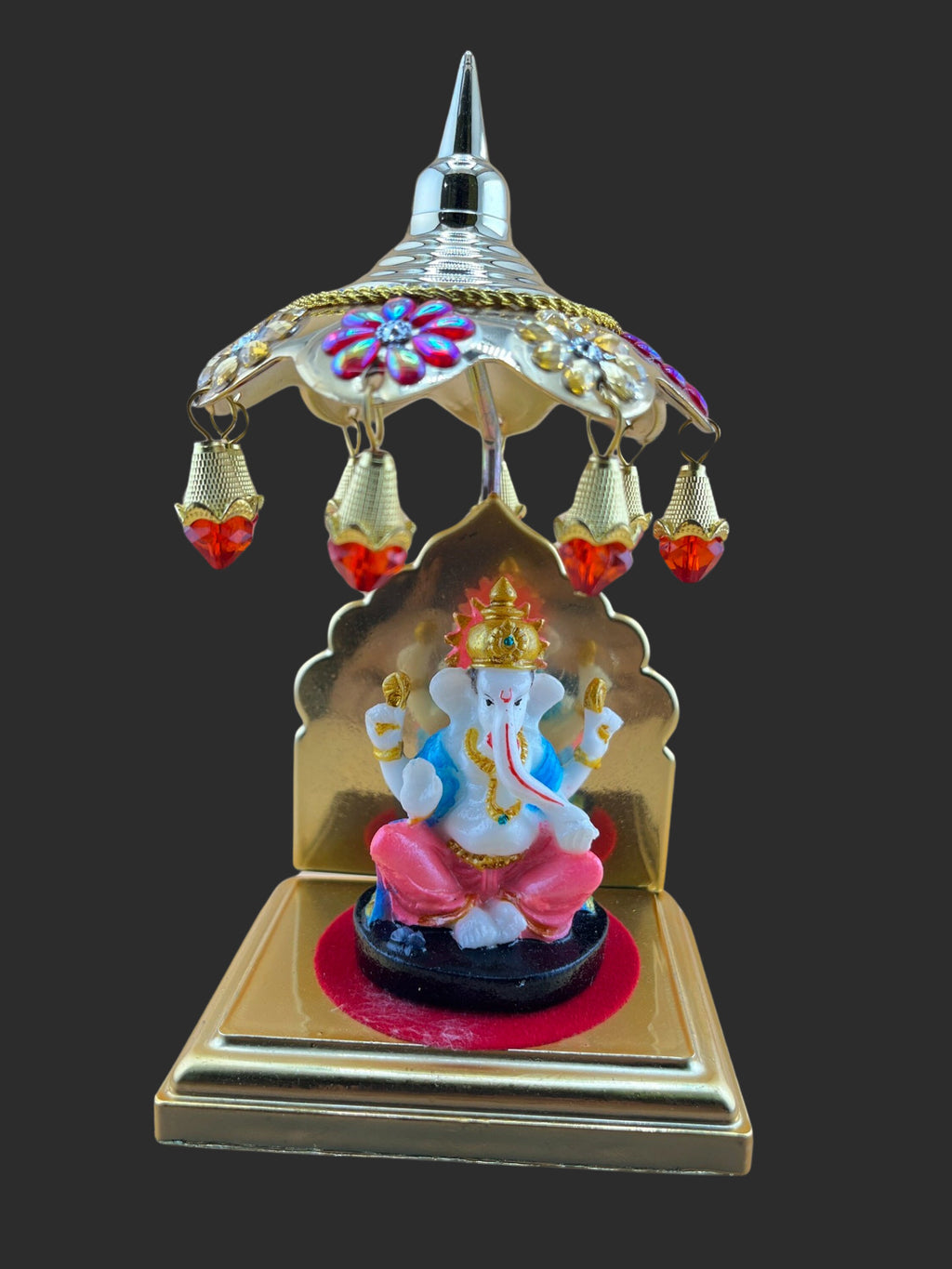 Lord Ganesha Idol with umbrella Ganesh Ji Ki Murti Ganpati Statue for Home Living Room Showpiece Chatra Ganesh Idol Indian festivals gift