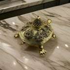 Brass Tortoise with Shree Yantra and Ashtalakshmi Carved | Shri Yantra Turtle/Tortoise/Kachua| Vastu Feng Shui Decor | Good Luck Turtle