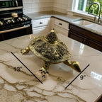 Brass Tortoise with Shree Yantra and Ashtalakshmi Carved | Shri Yantra Turtle/Tortoise/Kachua| Vastu Feng Shui Decor | Good Luck Turtle