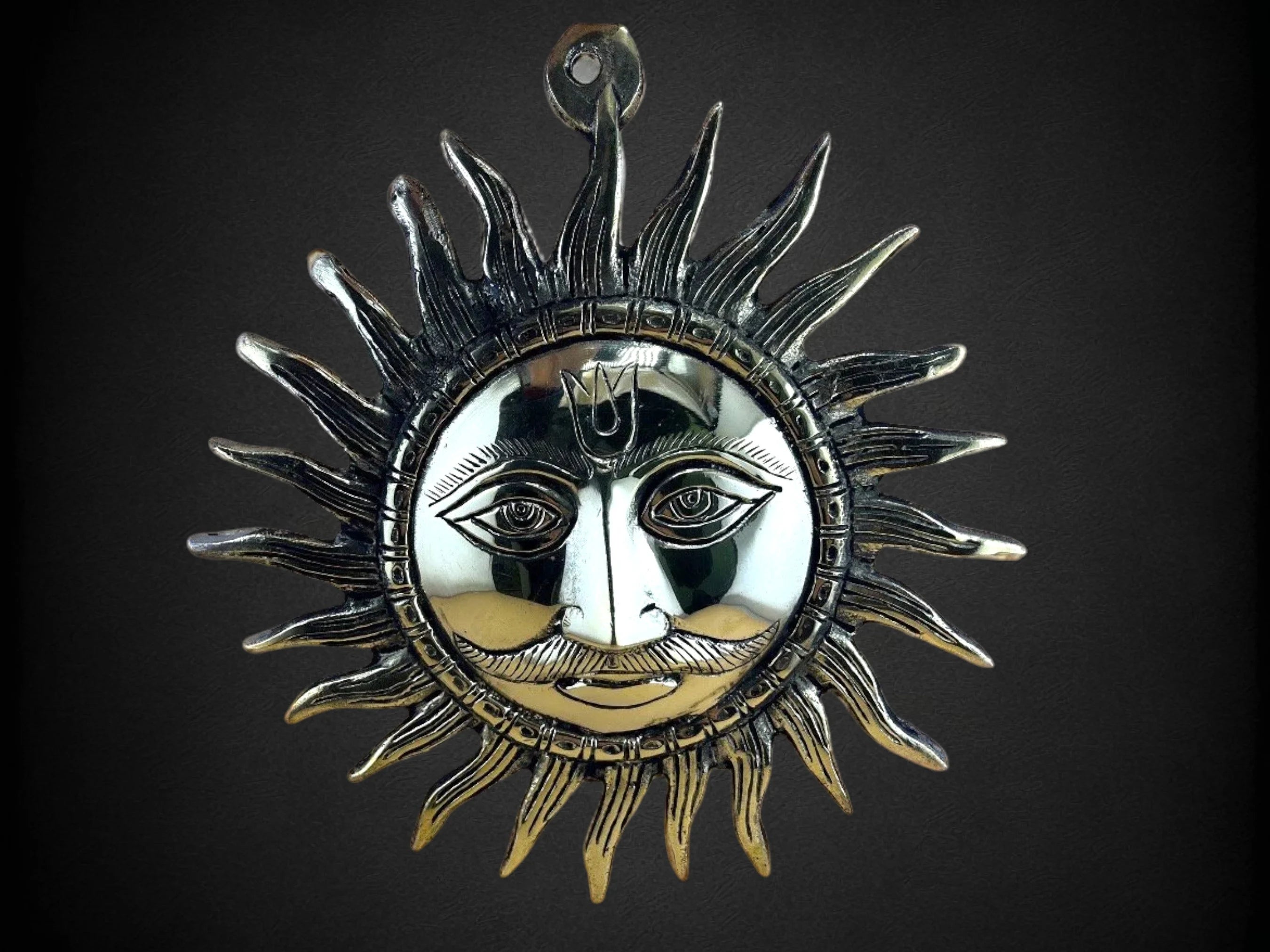 Handcrafted Brass Sun Wall Hanging | Brass Surya Mukh | Vastu Home Decor | Surya Face Wall Decor | Spiritual Home Decor