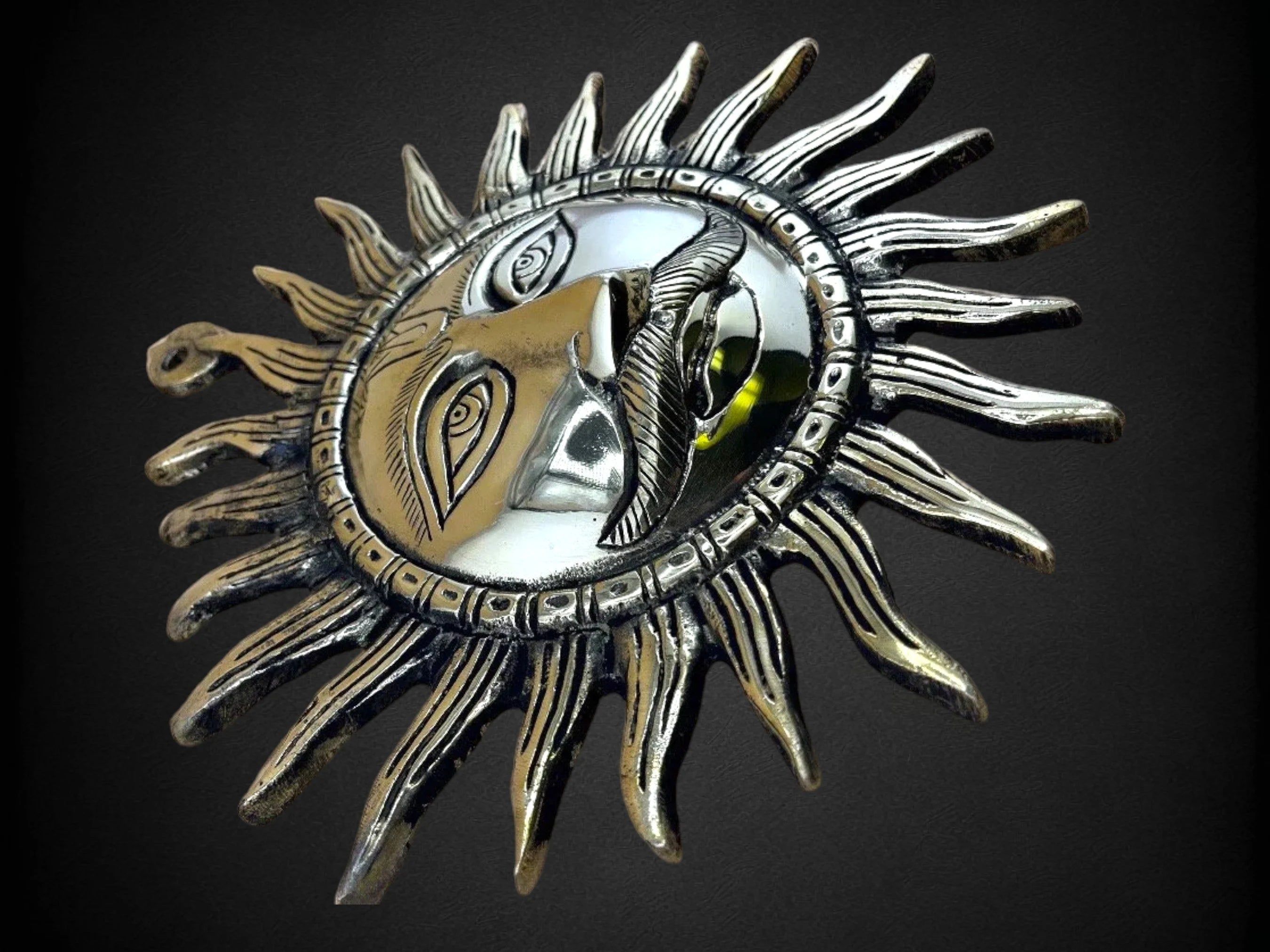 Handcrafted Brass Sun Wall Hanging | Brass Surya Mukh | Vastu Home Decor | Surya Face Wall Decor | Spiritual Home Decor