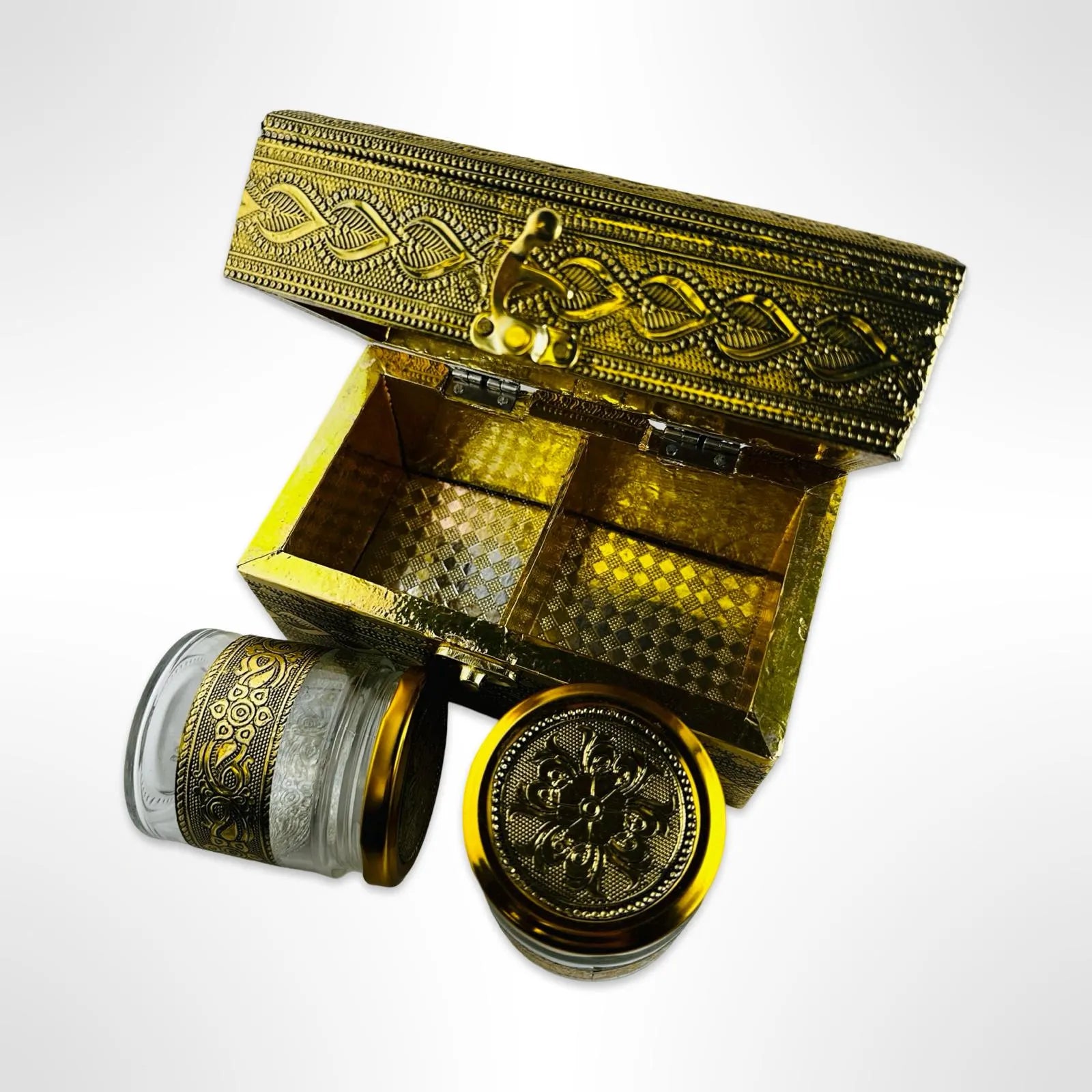 Royal Golden Minakari Snack Box: Exquisite Handcrafted Dry Fruit and Snack Storage
