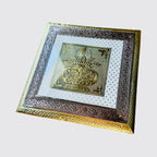 Handcrafted Golden Minakari Chowki/Bajot/Chaurang for Puja home decor
