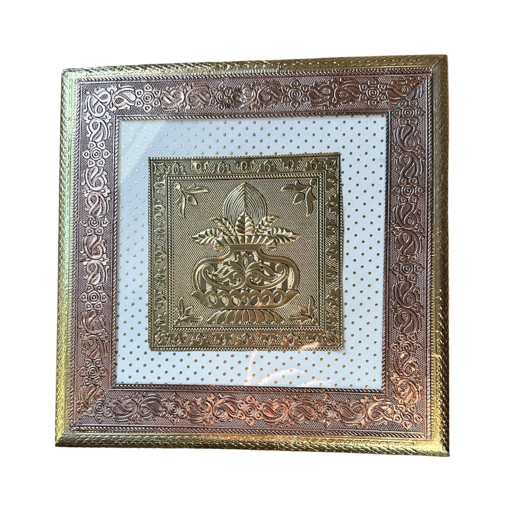 Handcrafted Golden Minakari Chowki/Bajot/Chaurang for Puja home decor