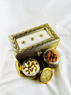 Royal Golden Minakari Snack Box: Exquisite Handcrafted Dry Fruit and Snack Storage