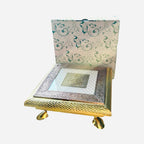 Handcrafted Golden Minakari Chowki/Bajot/Chaurang for Puja home decor