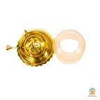 Brass Akhand Jyoti Diya with Glass Cover | Brass Akhand Jyot Diya | Traditional Brass Oil Lamp | Long Burning Oil Lamp | Adjustable Oil Lamp