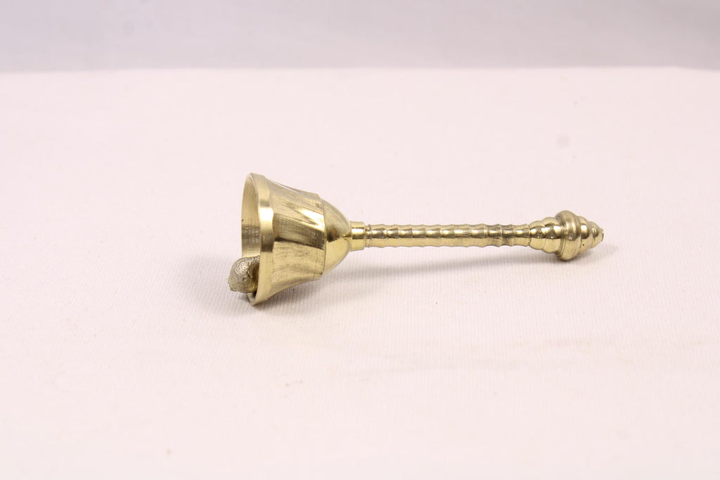 Brass Puja Bell Ghanti 4.5 inch | Traditional Handcrafted Brass Temple Bell | Brass Ghanti