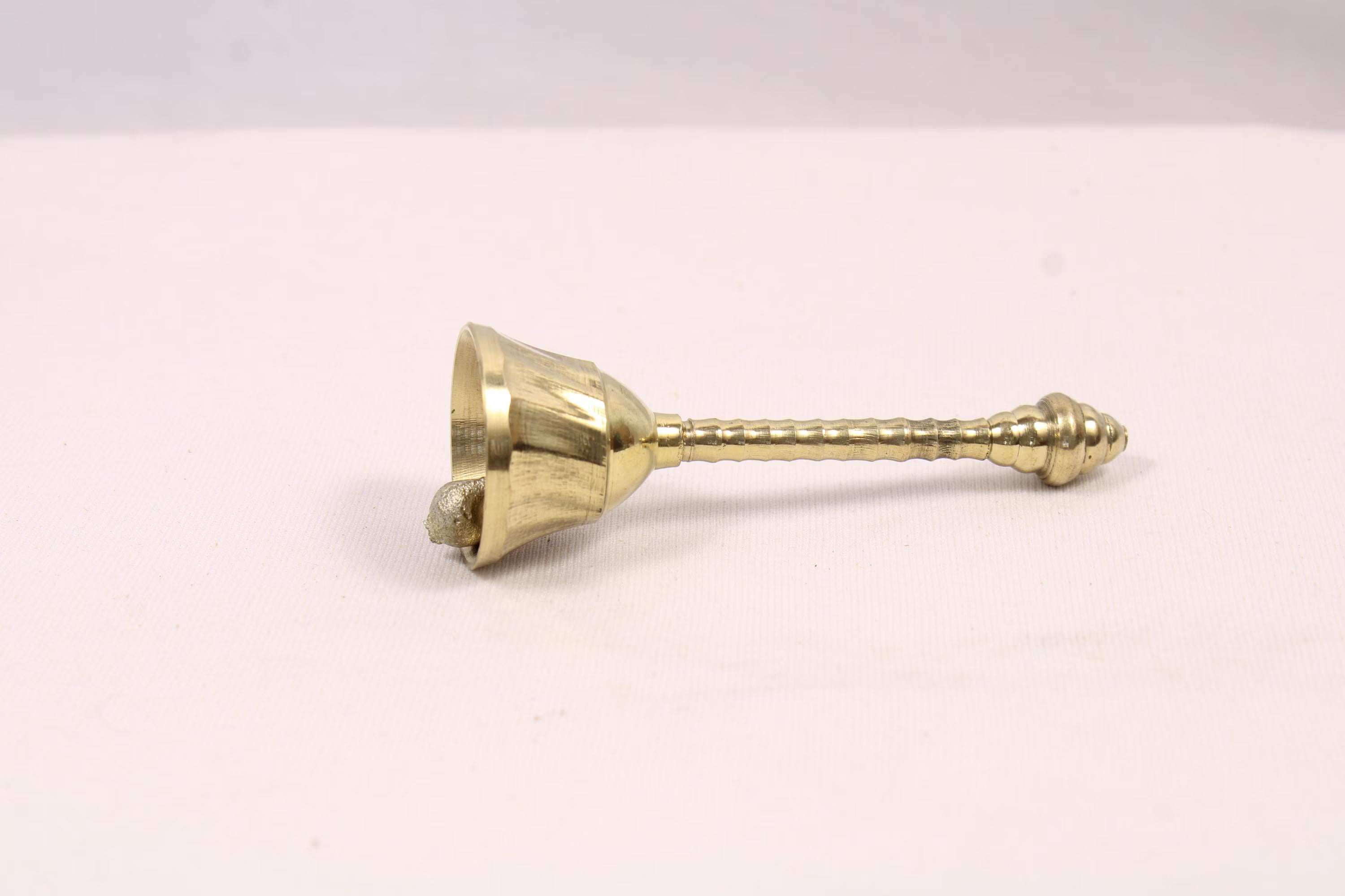 Brass Puja Bell Ghanti 4.5 inch | Traditional Handcrafted Brass Temple Bell | Brass Ghanti