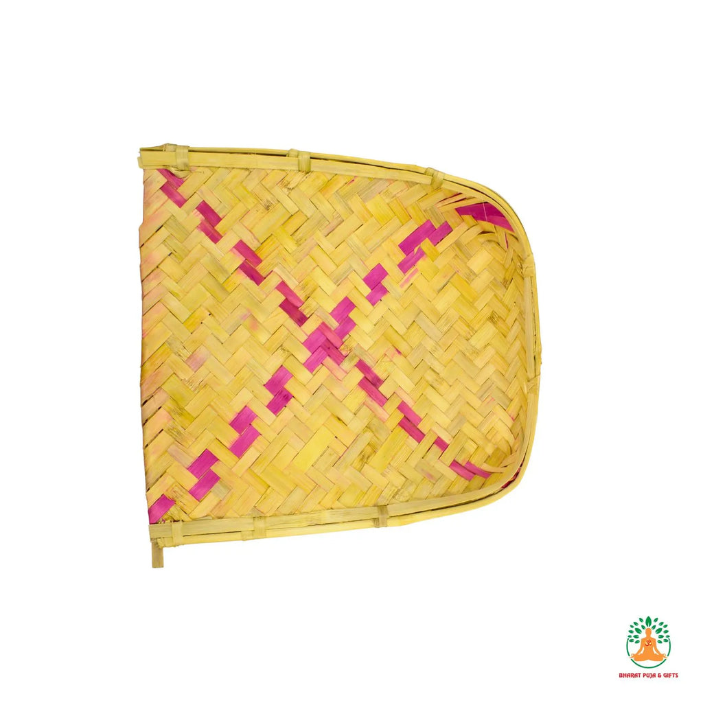 Handwoven Bamboo Soop | Eco-Friendly Cleaning Tray for Home, Kitchen, Spiritual Spaces | Chhath Puja