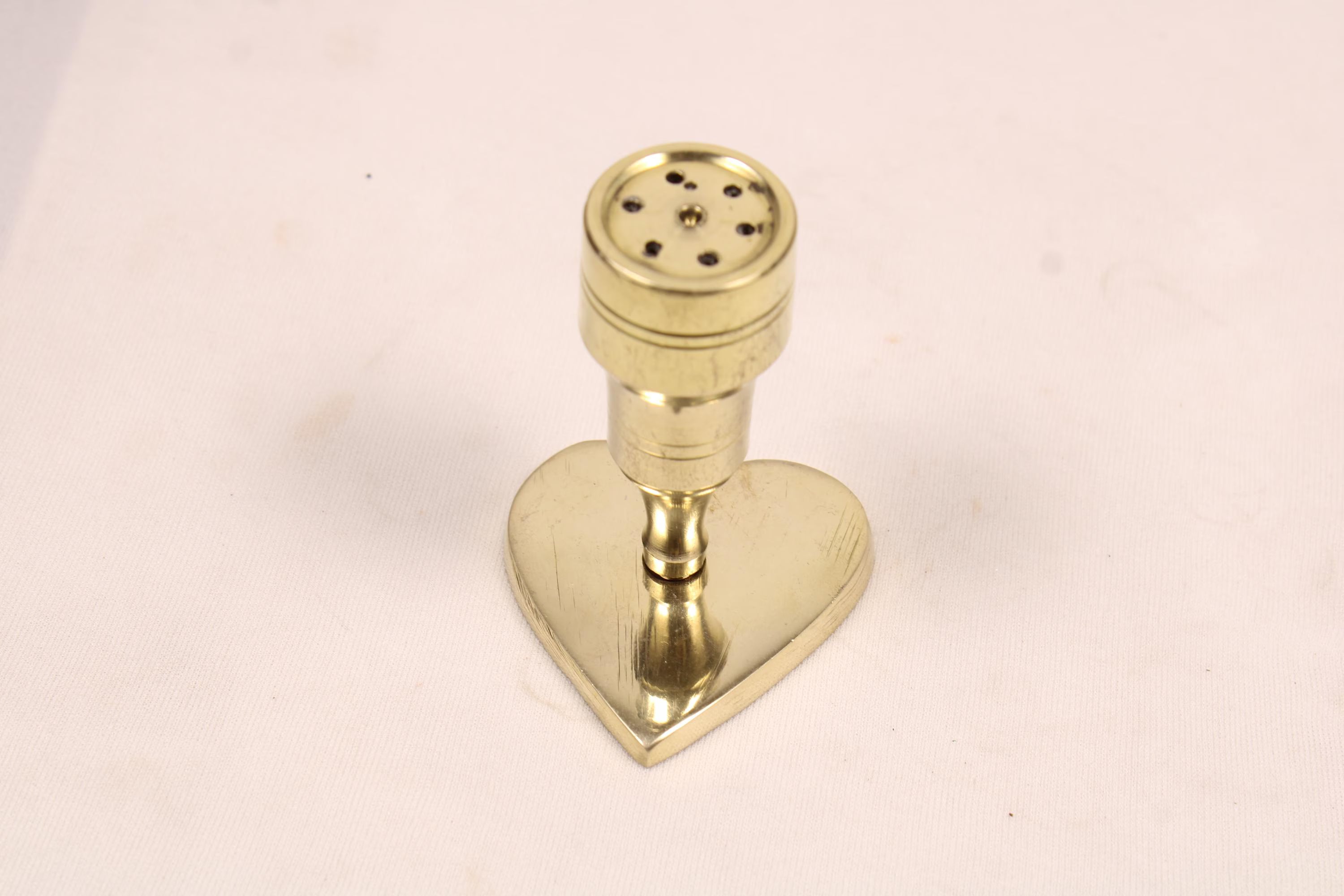 Heart-Shaped Brass Agarbatti Stand | Decorative Brass Incense Stick Holder