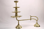 Large Brass Ganga Aarti Diya with Handle | Brass 3 Stage Samai | 3 Step Traditional Indian Oil Lamp