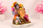 Small 3 inch Shiva Parivaar Statue | Marble Dust Shiva Parvati Ganesha Idol | Lord Shiva Parvati Ganesha Murti for Home Temple | Hindu Idols