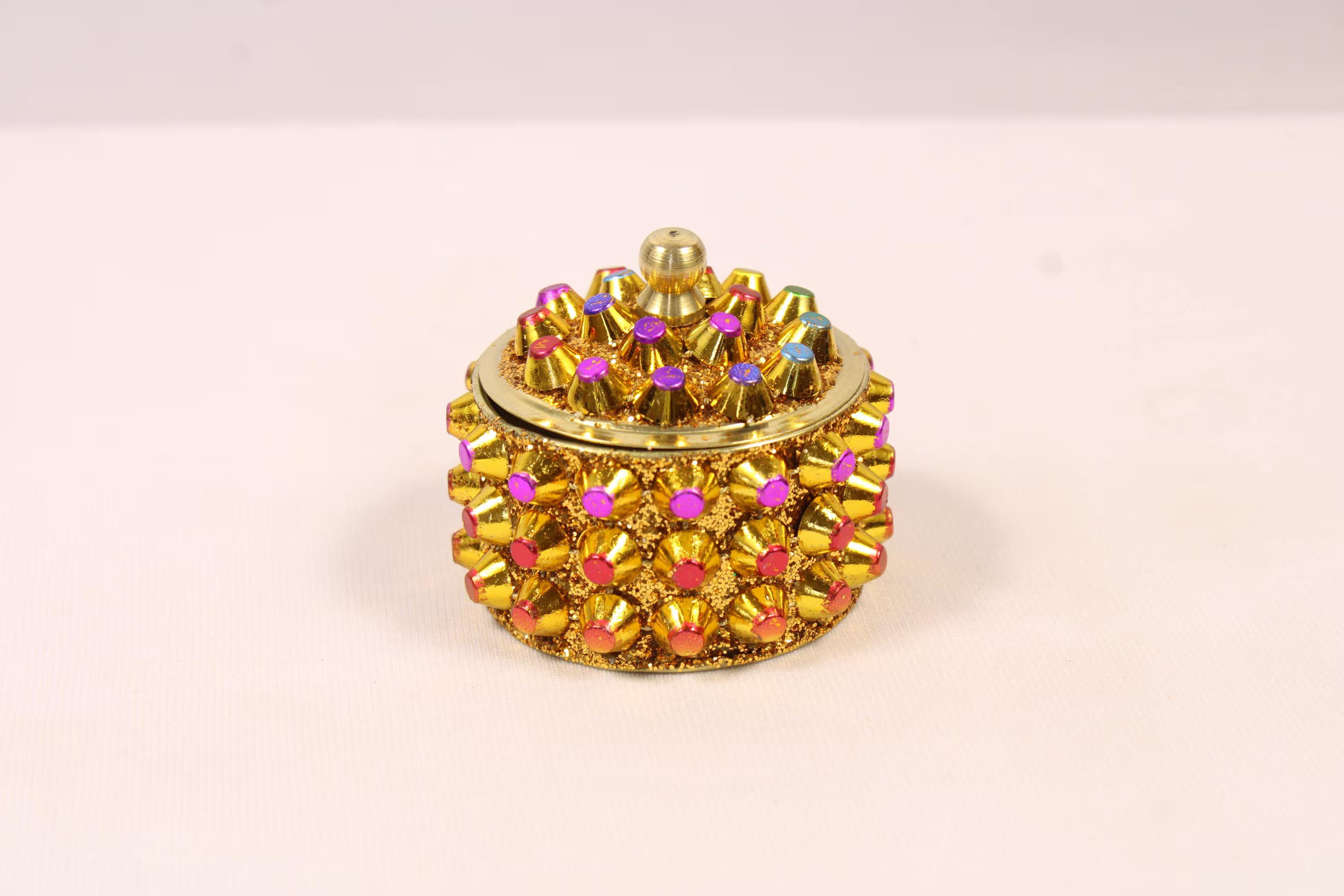 Brass Handcrafted Sindoor Dibbi | Kumkum Box | Sindur Dani | Fancy Decorative Small Box | Housewarming Gift | Indian Wedding Return Gift
