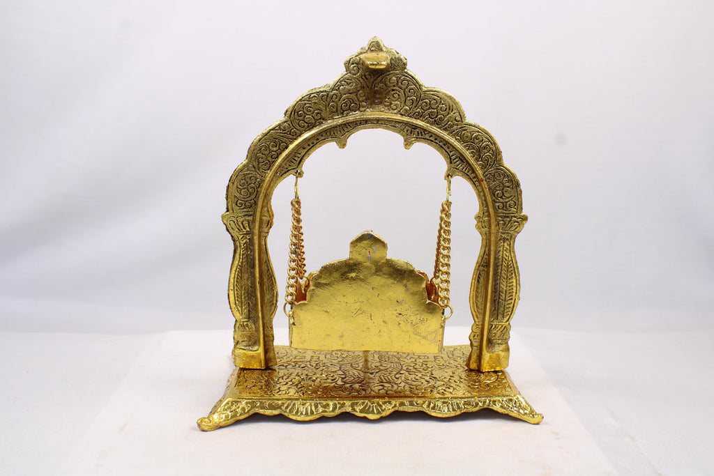 Brass Suraj Jhula | Sun-Shaped Decorative Swing for Lord Krishna Home Temple Janmashtami Swing | Laddu Gopal Bal Gopal Jhula