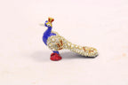 Decorative Small Beadwork Peacock Statue | Handcrafted Menakari Peacock Showpiece for Home Décor, Tabletop Display, Office & Gift |
