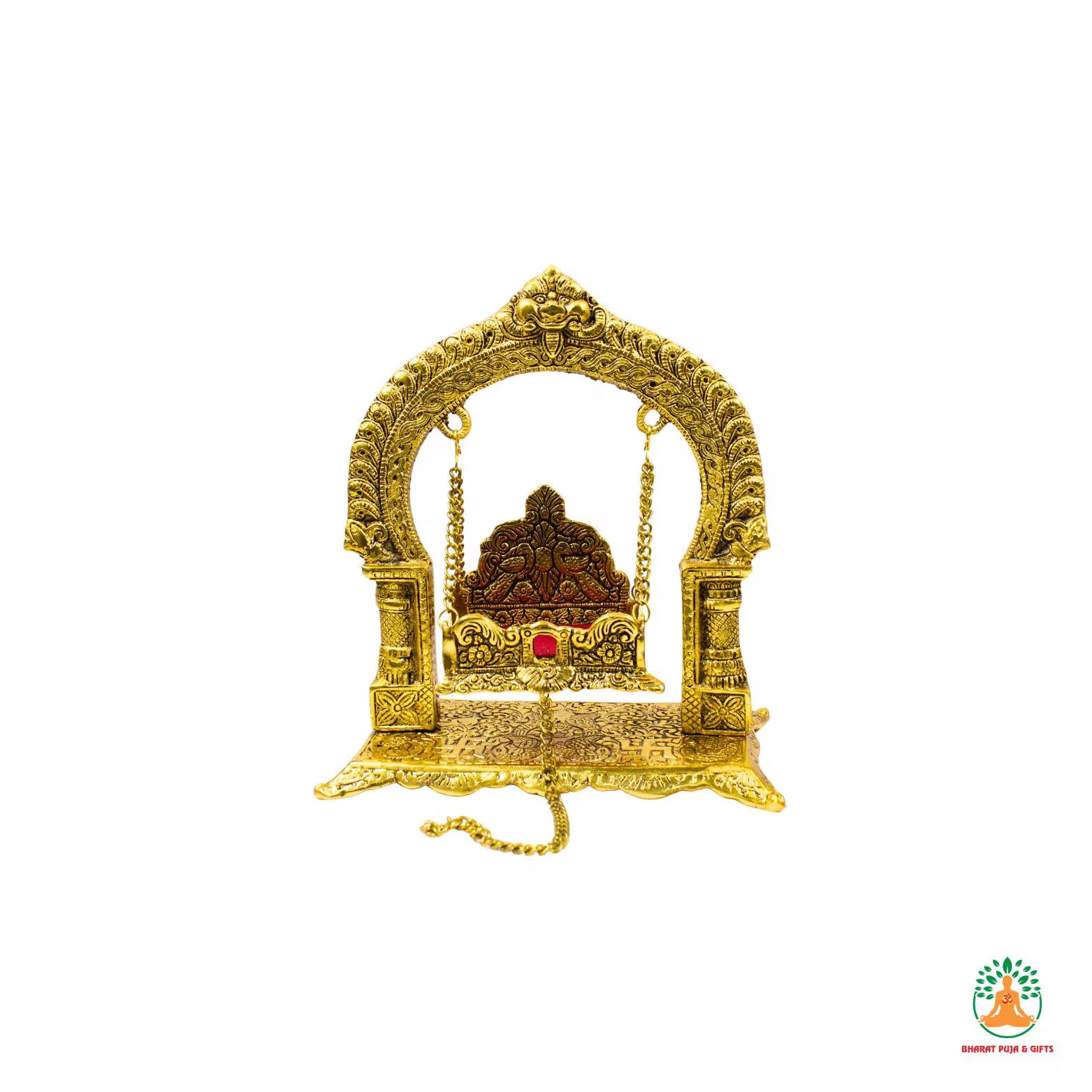 Brass Krishna Jhula Swing | Handcrafted Brass Jhula for Laddu Gopal Bal Gopal Lord Krishna | Krishna Janmashtami Swing