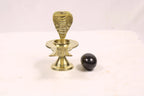Black Shaligram Shivling with Brass Jaladhari Yoni Base and Stand | Natural Stone Shiva Lingam for Puja, Abhishek, and Home Temple
