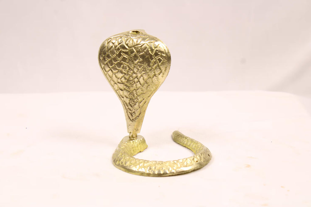 Brass Snake Naagdev Statue Idol | Shiva Naag for Shivling Pooja, Mandir, Kaal Sarp Dosh Poojan, Home Temple Decor & Spiritual Rituals
