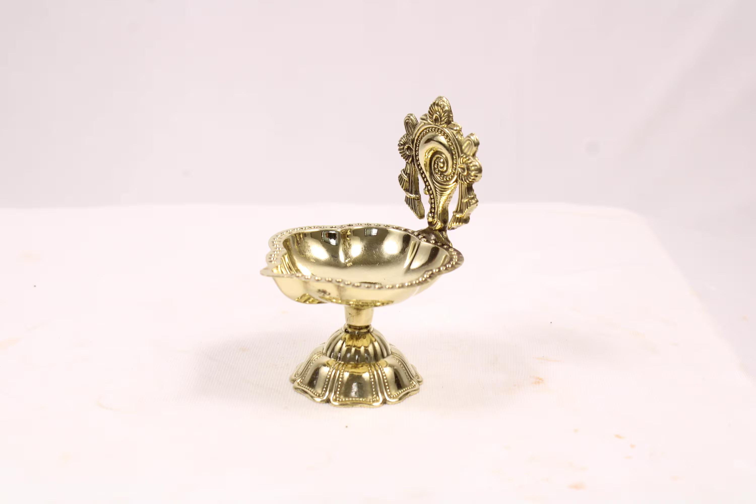 Brass Shanku Chakra Diya | Shankh Chakra Oil Lamp | Kuber Diya Diwali Decor