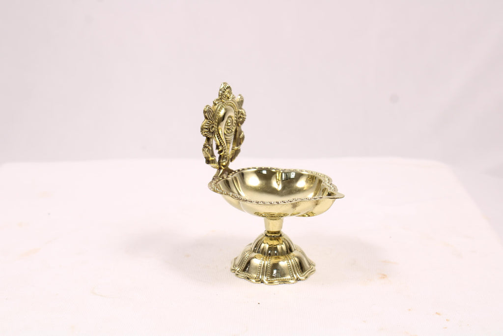 Brass Shanku Chakra Diya | Shankh Chakra Oil Lamp | Kuber Diya Diwali Decor