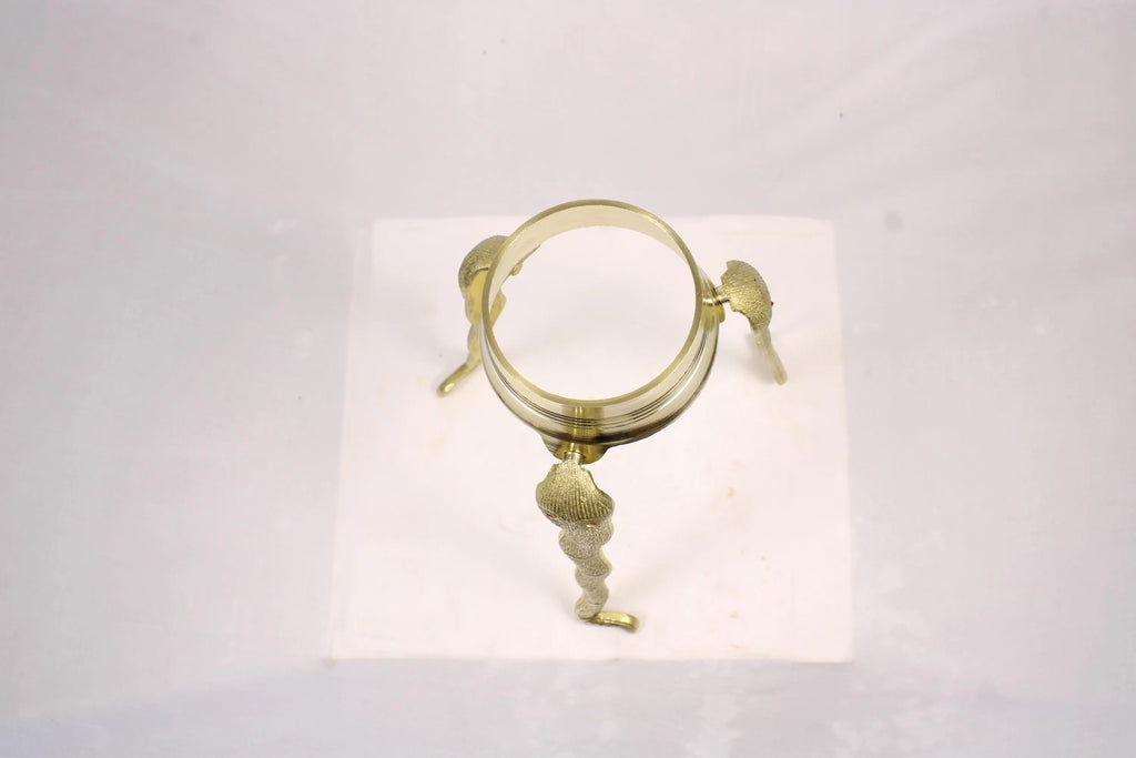 Brass Jaladhari Stand with Nag-Shaped Base | Traditional Tripai Abhishek Stand for Shivling Puja