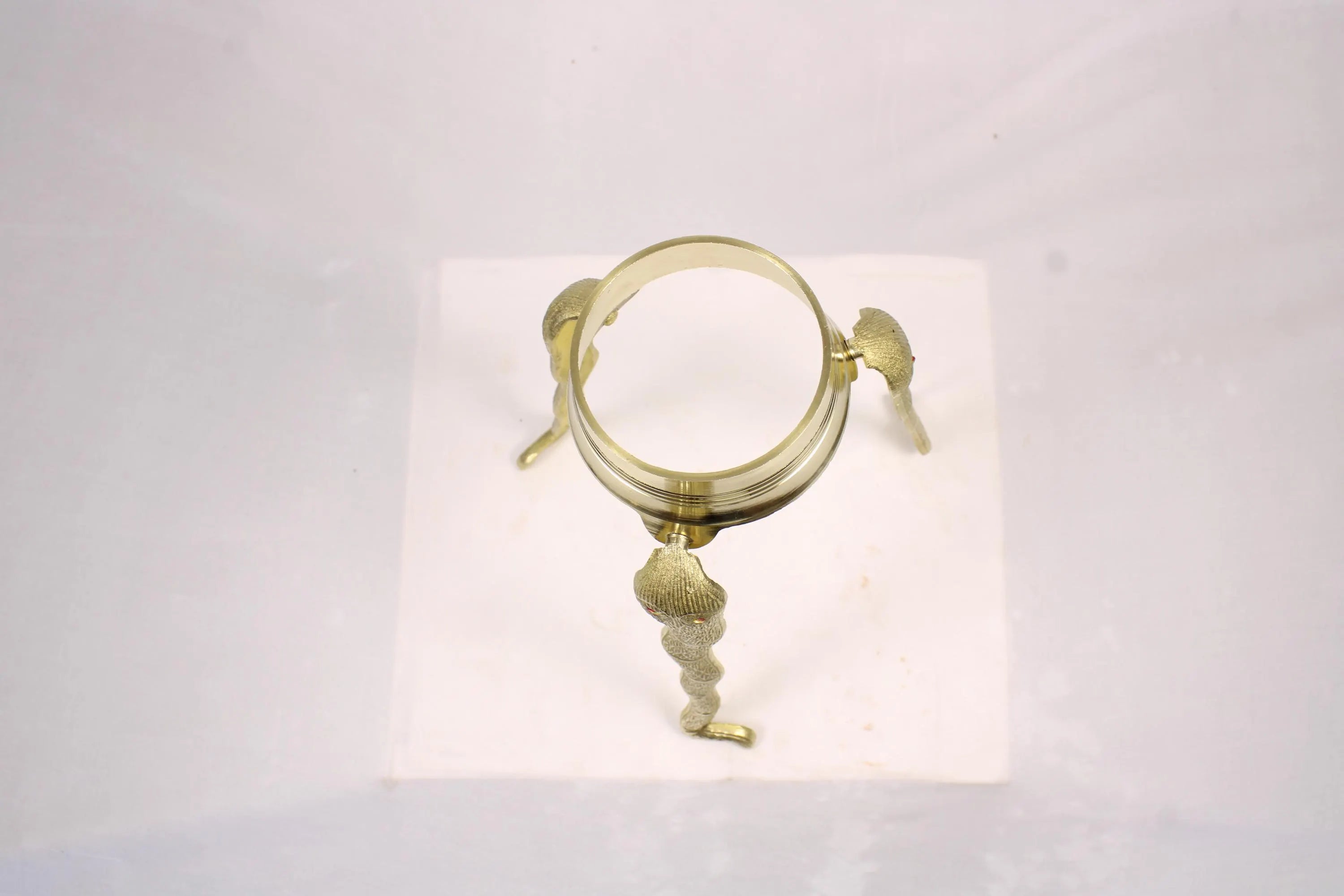 Brass Jaladhari Stand with Nag-Shaped Base | Traditional Tripai Abhishek Stand for Shivling Puja